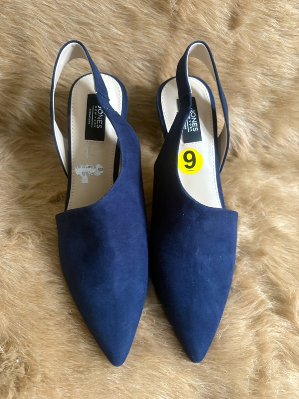 NWOT Jones New York Navy Suede Pointed Slingback Flats